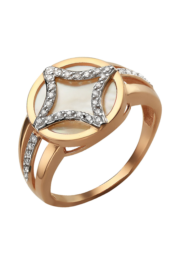 

Кольцо из золота р.  Kari Jewelry КЛ-91800, фианит\перламутр, КЛ-91800