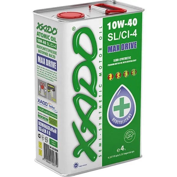 Моторное масло XADO Revitalizant SL/CI-4 10W-40 полусинтетическое 4 л XA 20209