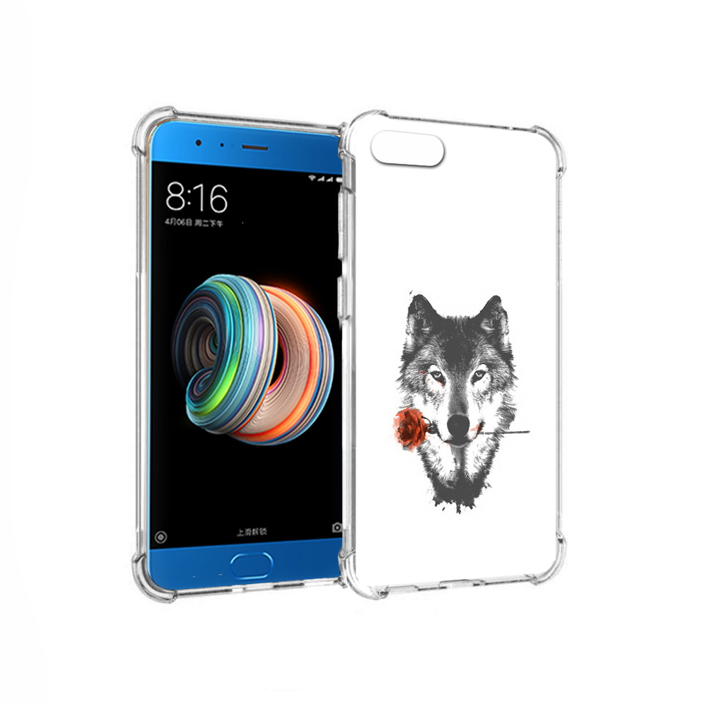 

Чехол MyPads Tocco для Xiaomi Mi Note 3 волк с розой (PT99401.307.270), Прозрачный, Tocco