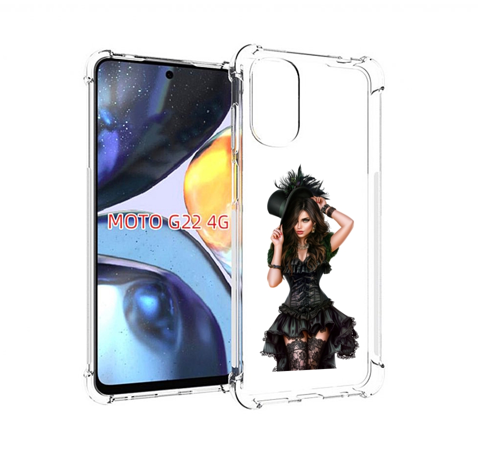 

Чехол MyPads стройная-девушка-в-черном-платье для Motorola Moto G22 4G, Прозрачный, Tocco
