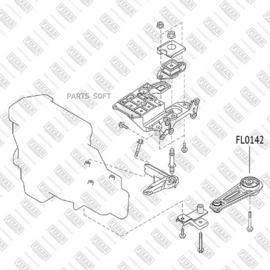 Опора двигателя L NISSAN Qashqai (J10) 06-> FIXAR FL0142