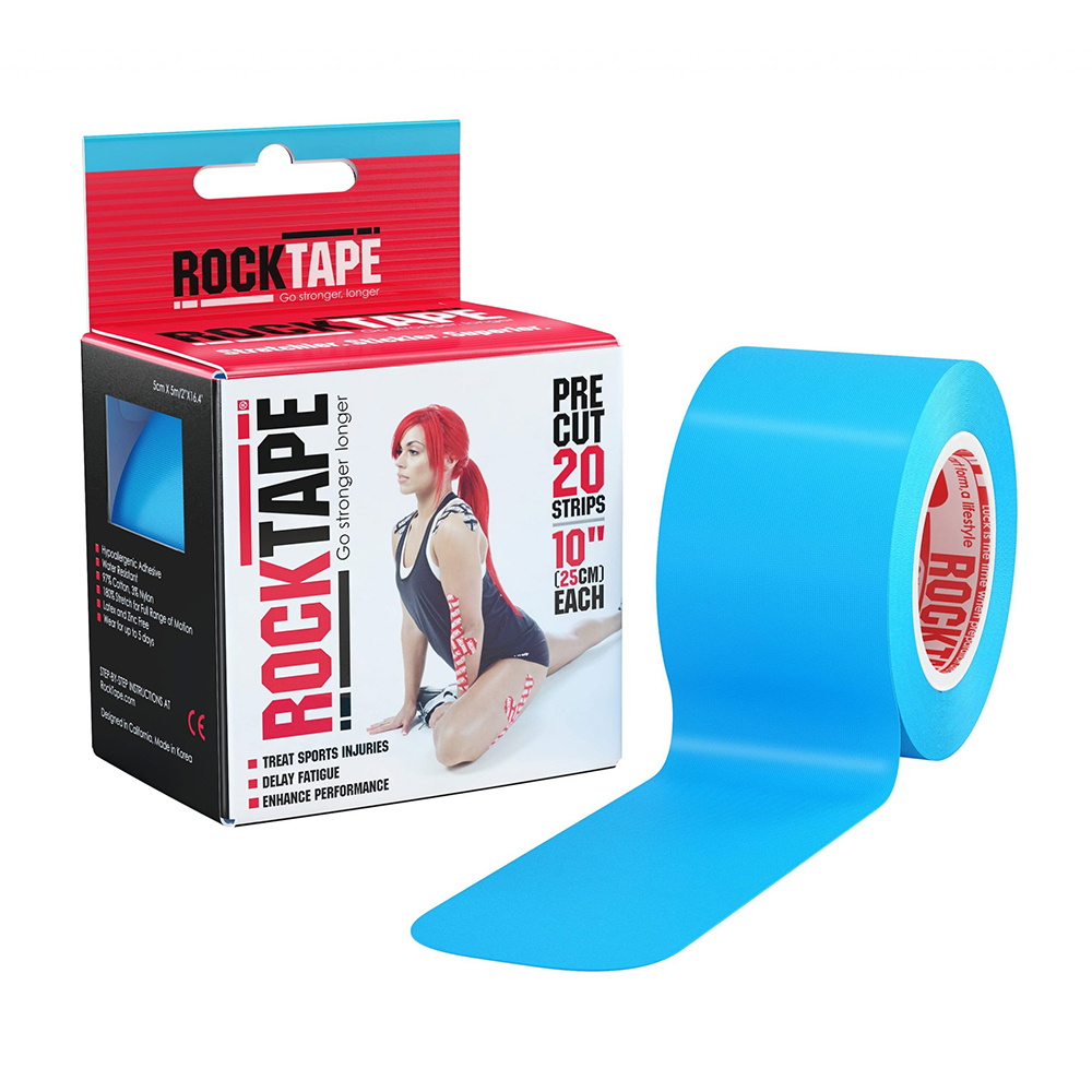 Кинезиотейп Rock Tape Pre-cut голубой 25 см