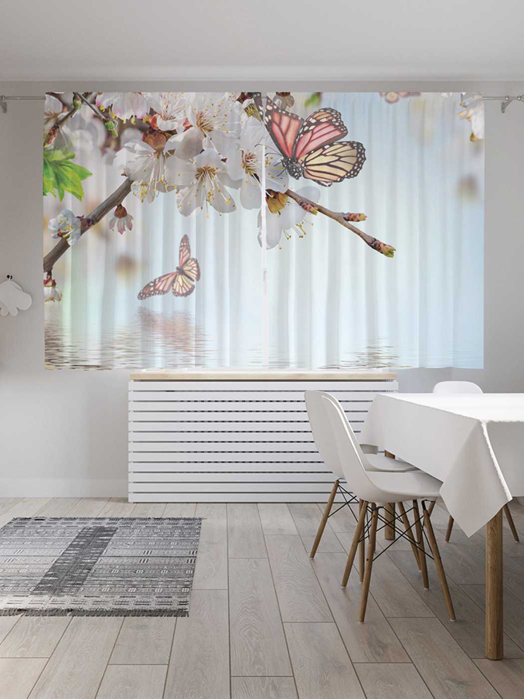 фото Классические шторы joyarty "бассейн для бабочек", серия oxford delux, 2 полотна 145x180 см