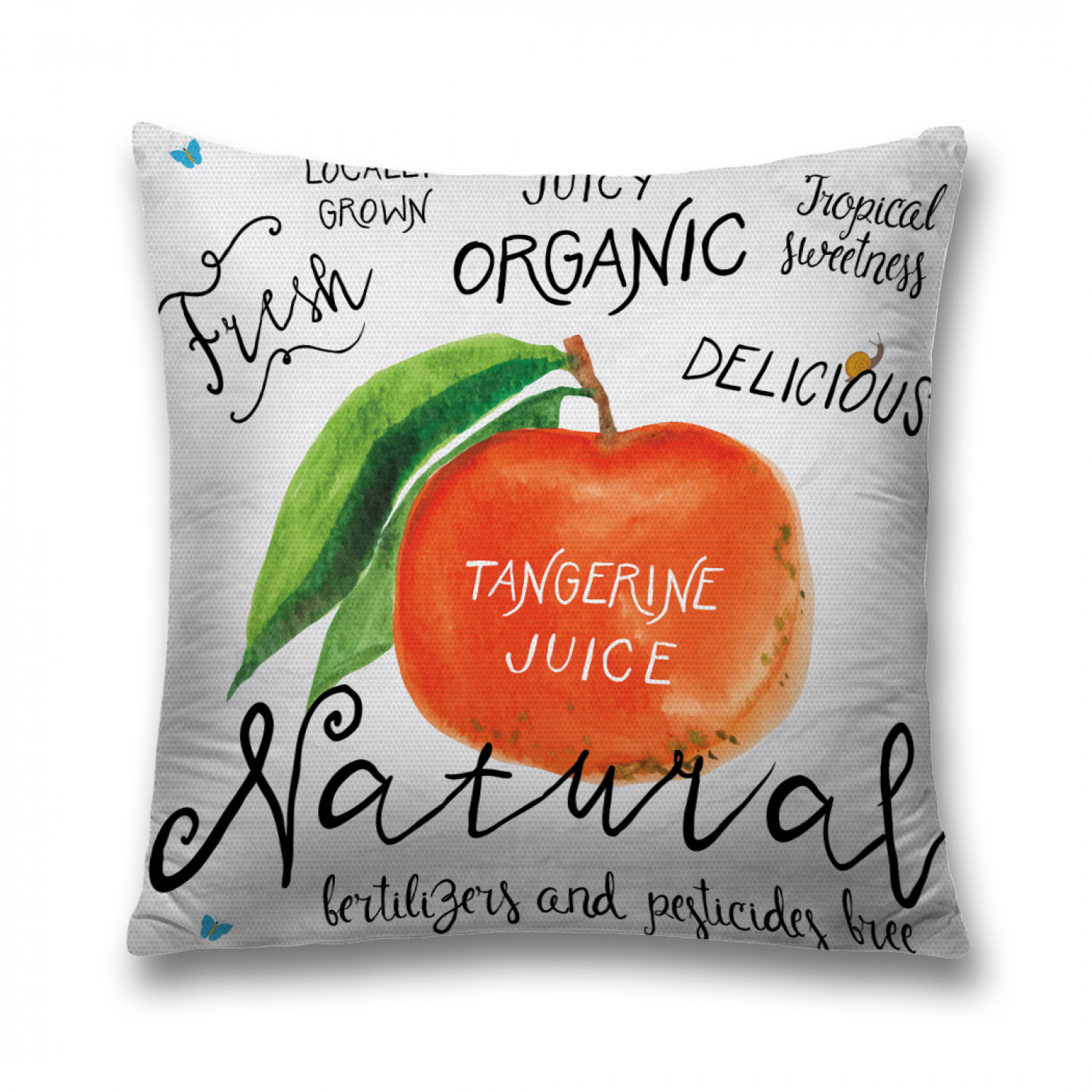 

Наволочка декоративная JoyArty "Натуральный апельсин" на молнии, 45x45 см, Белый, Натуральный апельсин