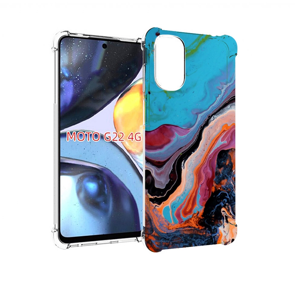 

Чехол MyPads смешанные краски для Motorola Moto G22 4G, Прозрачный, Tocco
