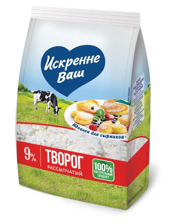 

Творог Искренне Ваш рассыпчатый 9% БЗМЖ 500 г