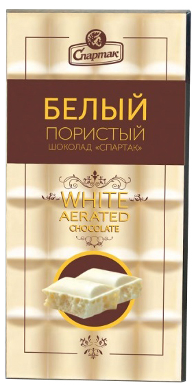 Шоколад Спартак белый пористый пенал 75 г