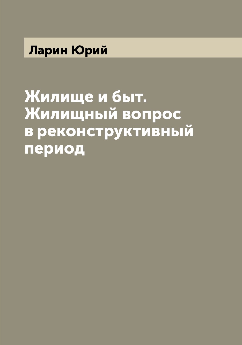 

Жилище и быт. Жилищный вопрос в реконструктивный период