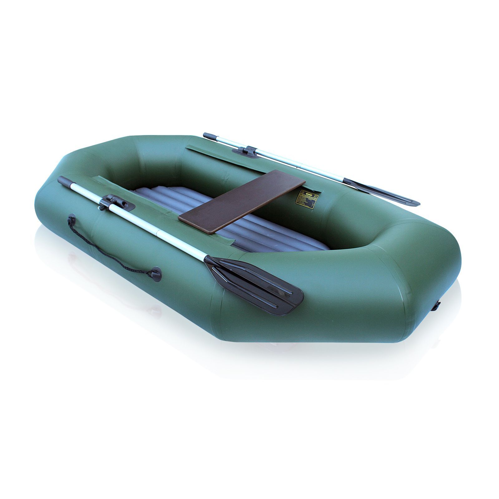 Лодка ПВХ Компакт-220N- НД надувное дно зеленый цвет упаковка-мешок оксфорд