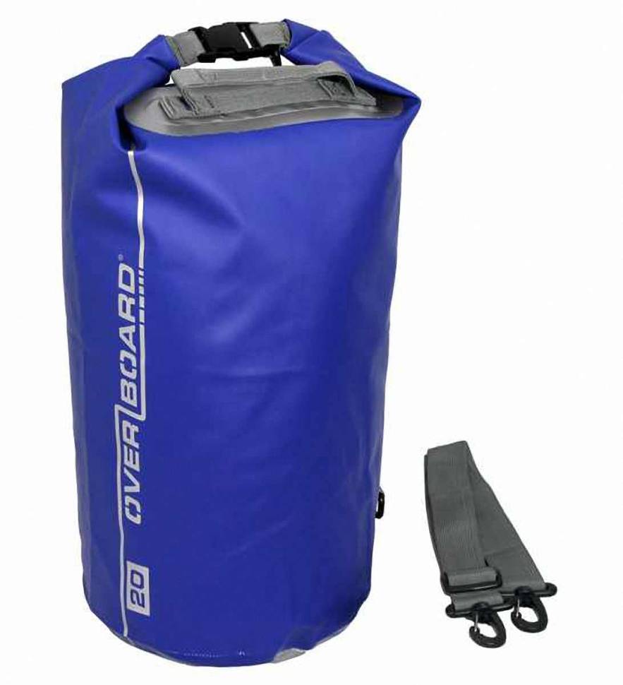 Водонепроницаемый гермомешок с плечевым ремнем OverBoard Waterproof Dry Tube Bag 20L синий