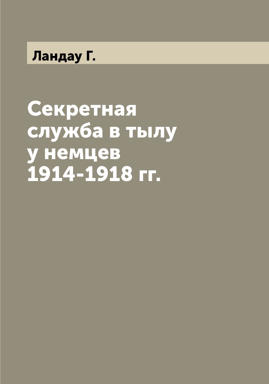 

Книга Секретная служба в тылу у немцев 1914-1918 гг.