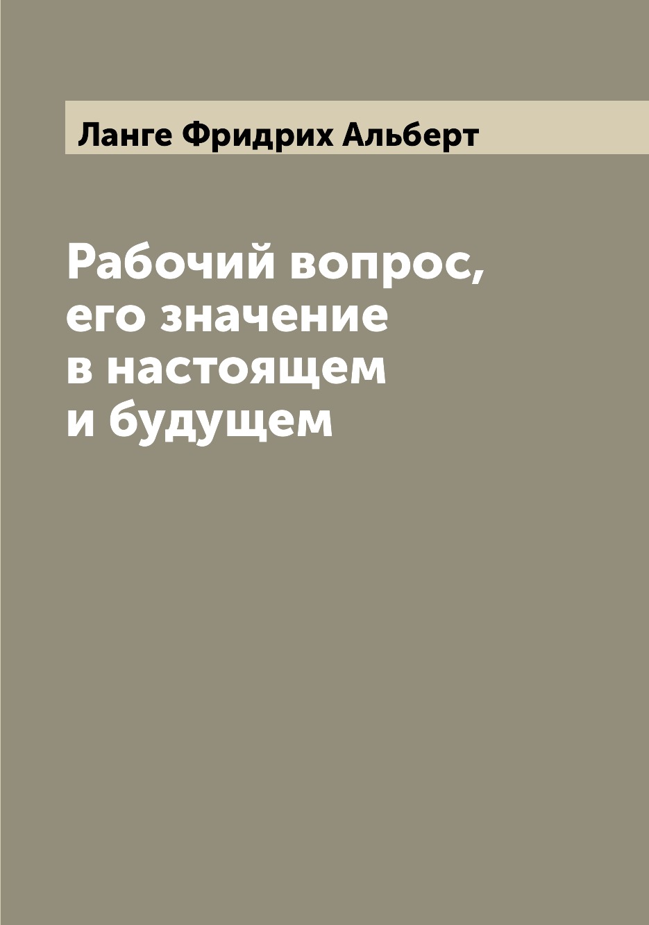 

Книга Рабочий вопрос, его значение в настоящем и будущем