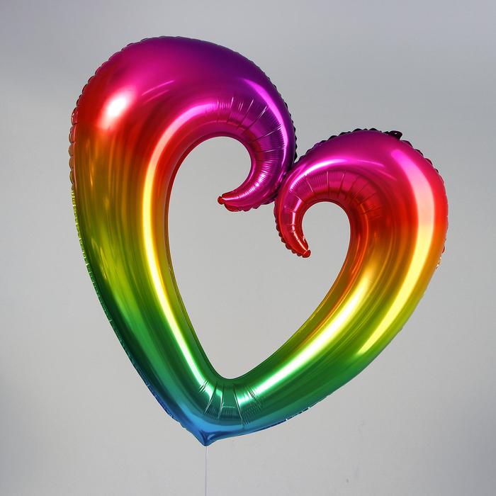

Шар фольгированный 42" «Сердце контур», фигура, градиент, Воздушное оформление. Для девушки