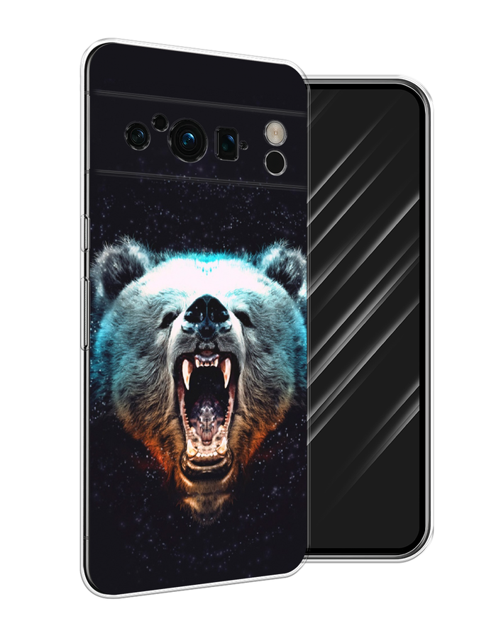 

Чехол Awog на Google Pixel 8 Pro "Медведь", Коричневый;бирюзовый;черный, 271650-2