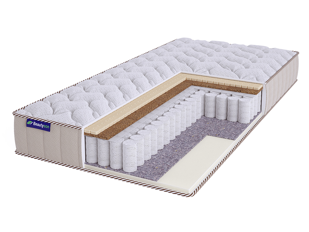 

Матрас BeautySon SPRING Mix Soft S600 LUX 75х195, Белый, SPRING Miх Soft S600 LUх