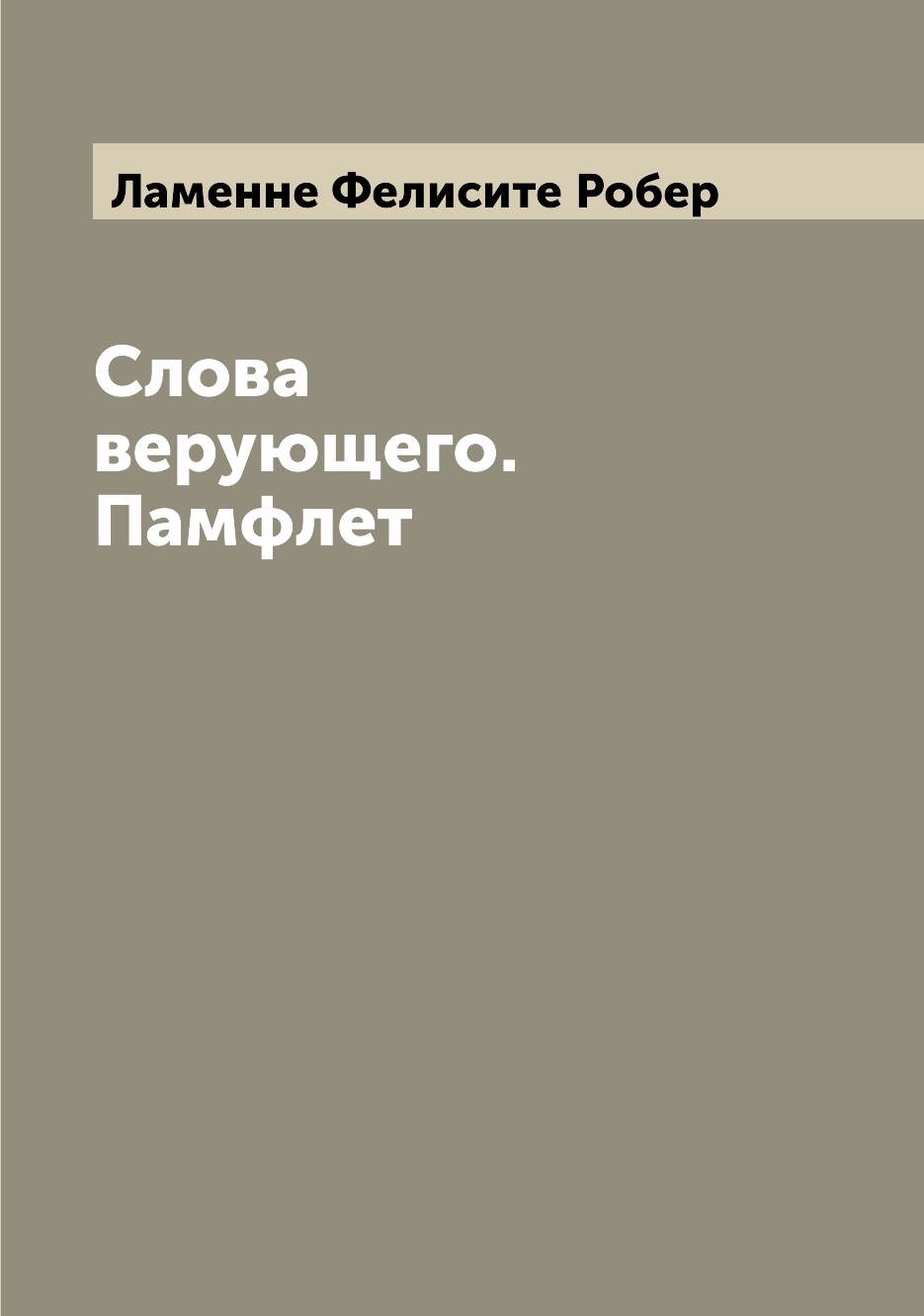 

Слова верующего. Памфлет