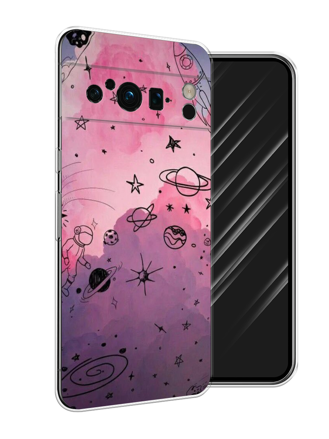 

Чехол Awog на Google Pixel 8 Pro "Радуга планет 3", Черный;розовый, 271650-4