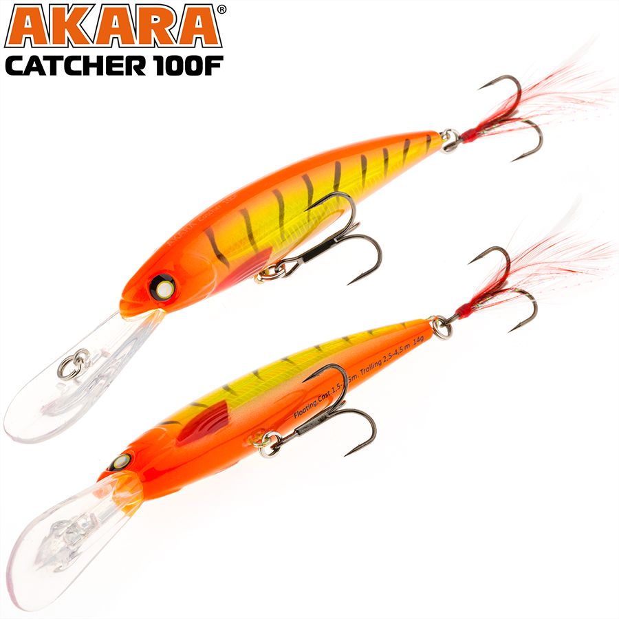 

Воблер Akara Catcher 100F 14гр 1/2 oz 3,9 in A53, Разноцветный, Catcher