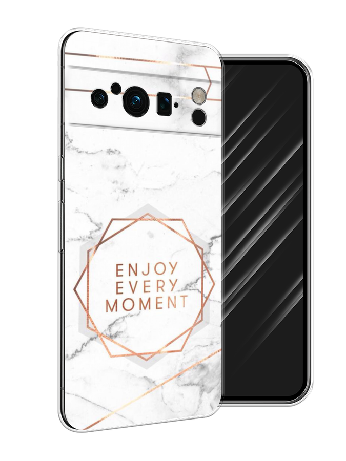 

Чехол Awog на Google Pixel 8 Pro "Enjoy every moment мрамор", Белый;розовый;серый, 271650-7