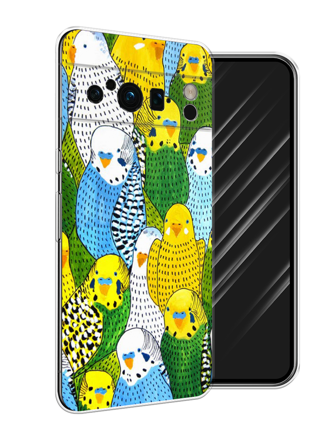 

Чехол Awog на Google Pixel 8 Pro "Попугаи", Желтый;зеленый;голубой, 271650-1