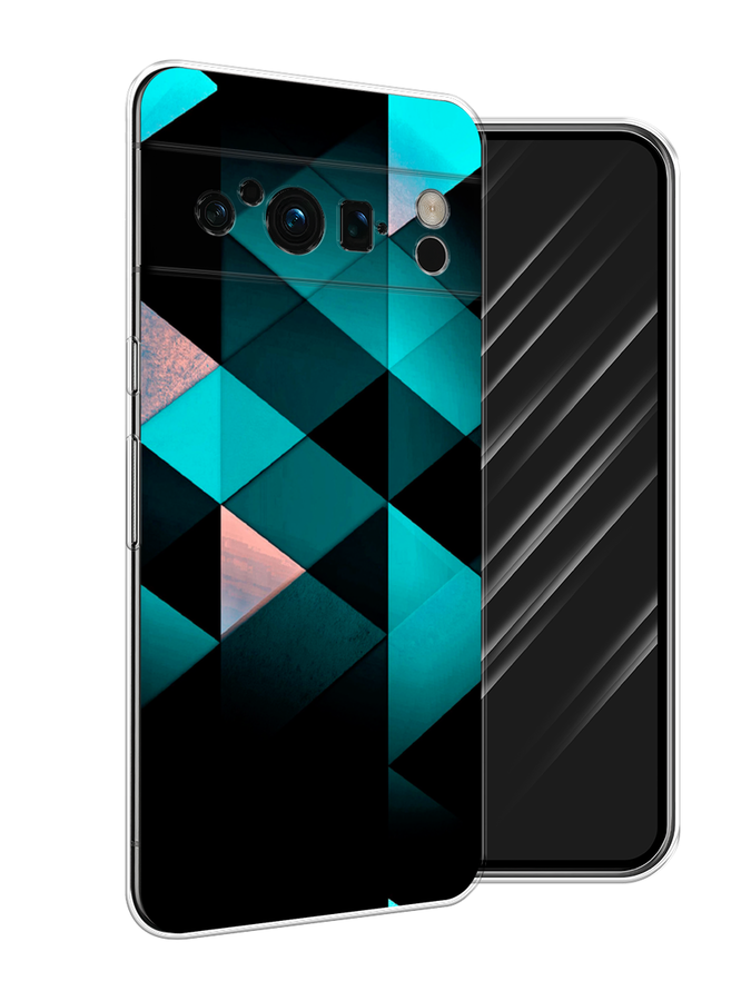 

Чехол Awog на Google Pixel 8 Pro "Геометрия 16", Бирюзовый;черный, 271650-3