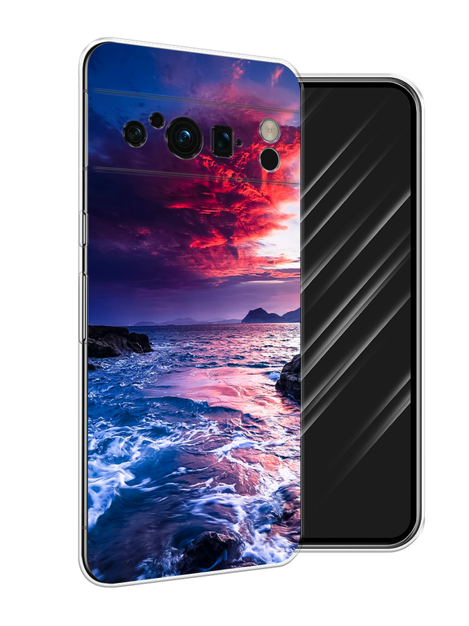 

Чехол Awog на Google Pixel 8 Pro "Волны 1", Розовый;синий, 271650-4