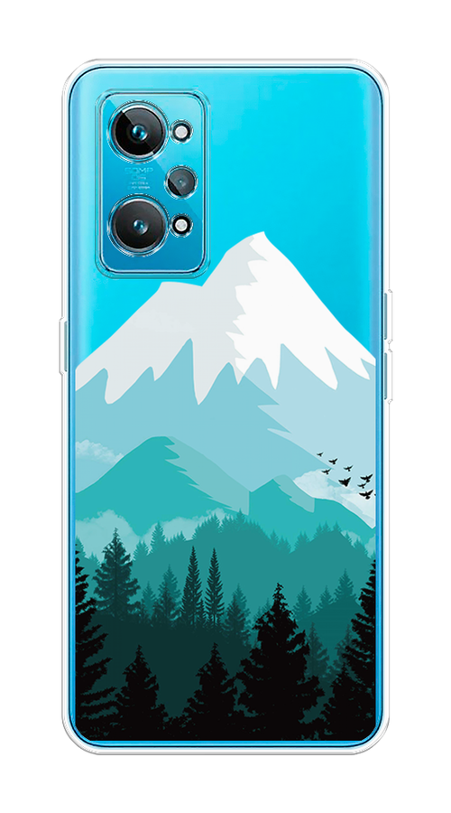 

Чехол на Realme GT 2 "Синяя снежная гора", Белый;голубой, 258550-2