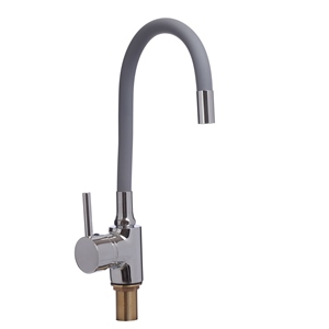 

Смеситель для кухни боковой с гайкой, гибкий излив серый, KD-4023-07GR-45, d40 (без подв.), KD-4023-07GR-45