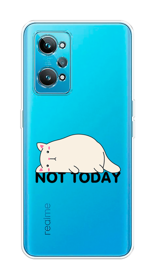 

Чехол на Realme GT 2 "Cat not today", Белый;розовый;черный, 258550-1