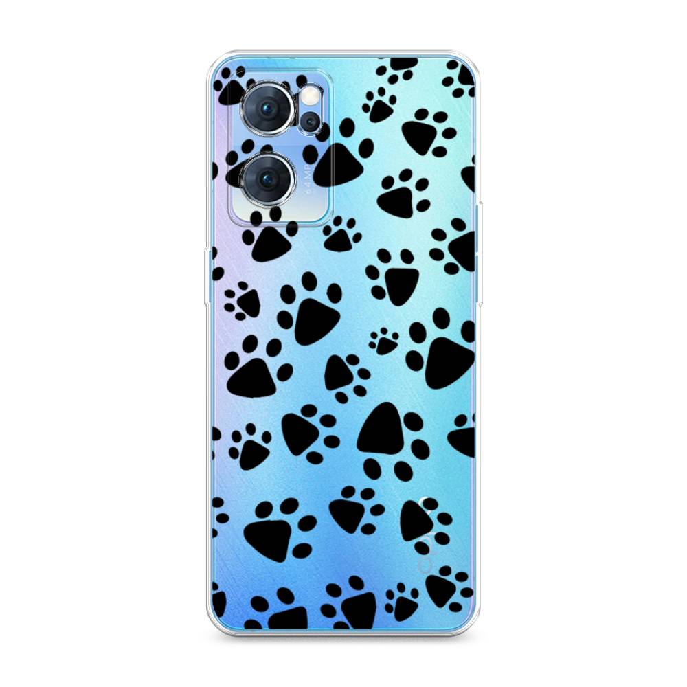 

Чехол Awog на Oppo Reno 7 5G "Лапки черные", Разноцветный, 258150-2