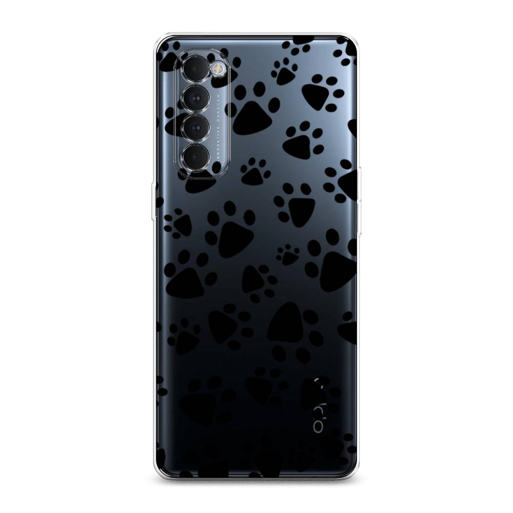 

Чехол Awog на Oppo Reno 4 Pro "Лапки черные", Разноцветный, 258950-2