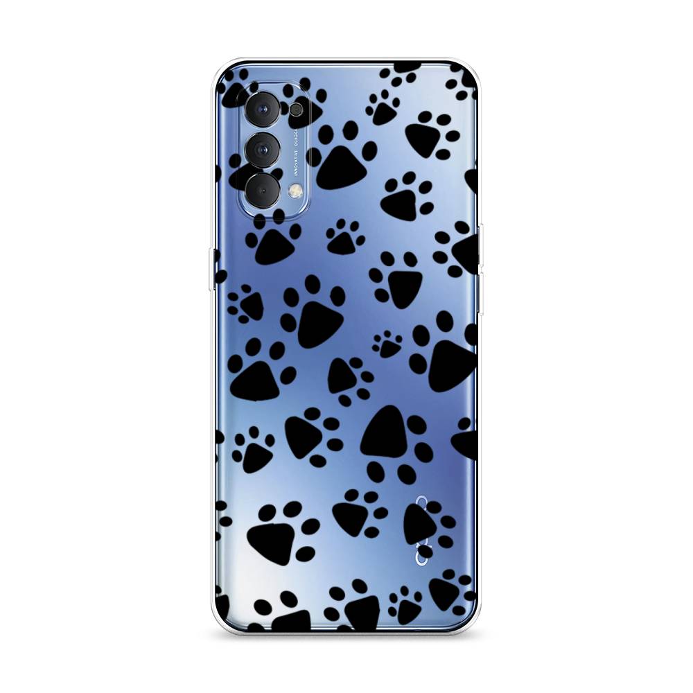 

Чехол Awog на Oppo Reno 4 4G "Лапки черные", Разноцветный, 259450-2