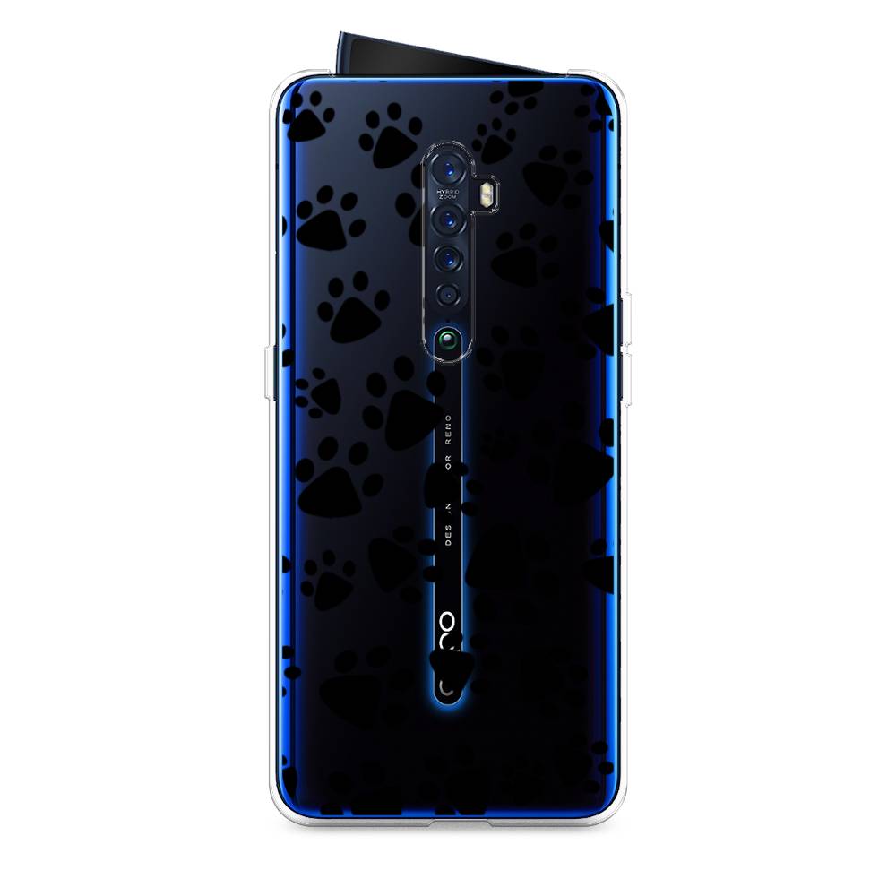 

Чехол Awog на Oppo Reno 2 "Лапки черные", Разноцветный, 253550-2