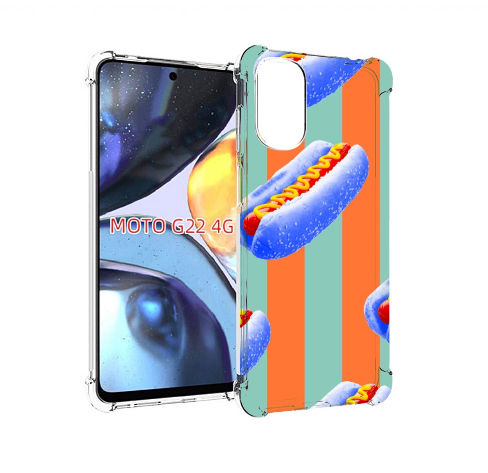 

Чехол MyPads синие хотдоги для Motorola Moto G22 4G, Прозрачный, Tocco