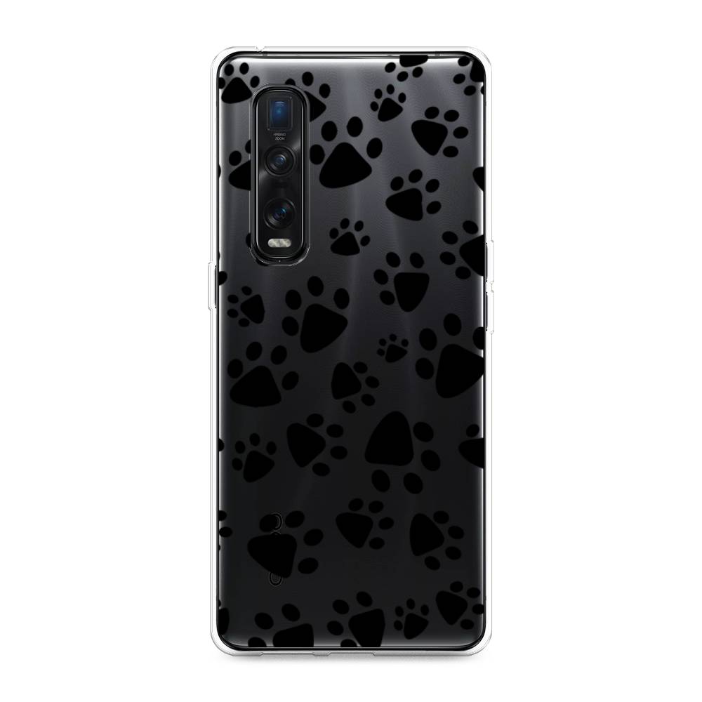 

Чехол Awog на Oppo Find X2 Pro "Лапки черные", Разноцветный, 253350-2