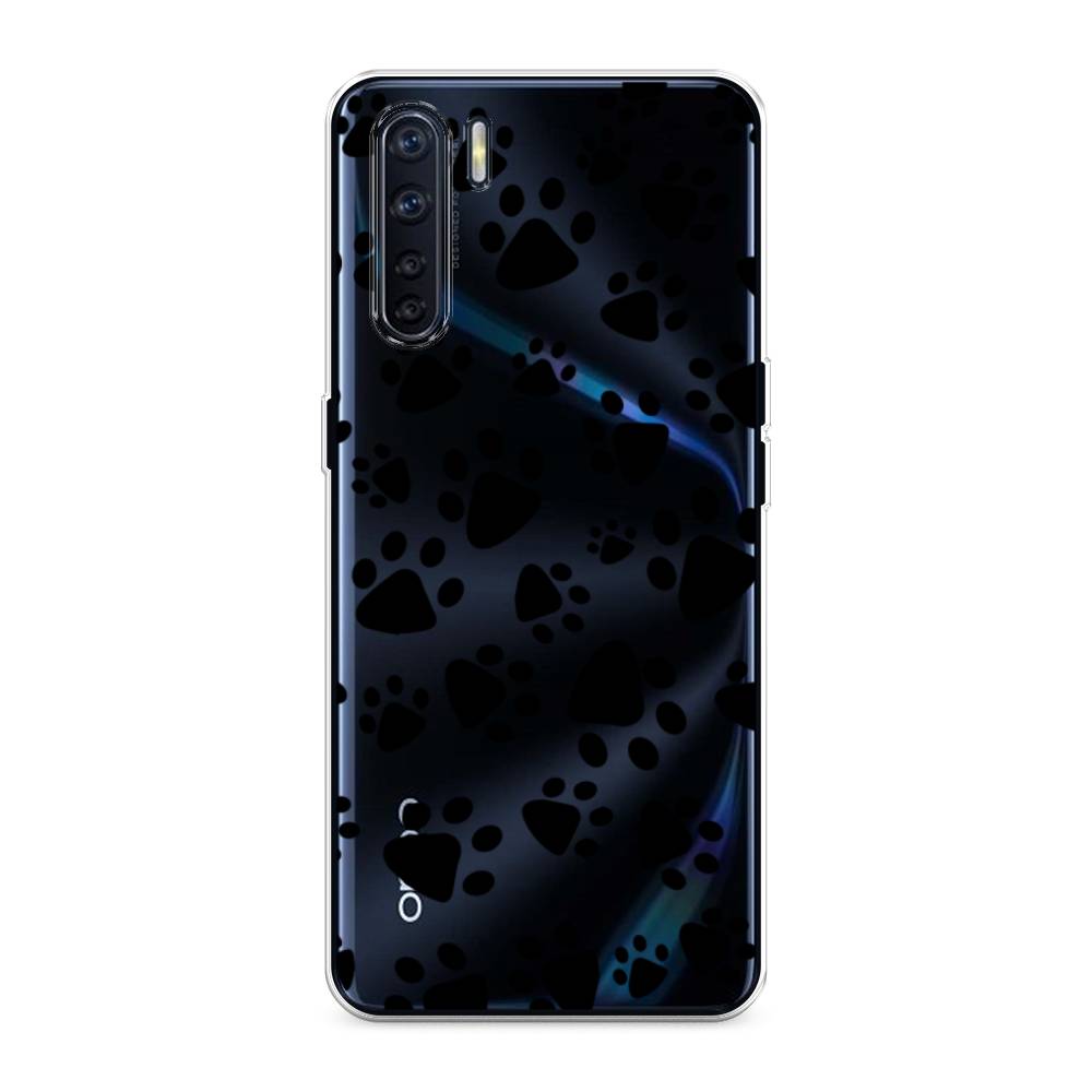 

Чехол Awog на Oppo A91/Reno 3 "Лапки черные", Разноцветный, 254250-2