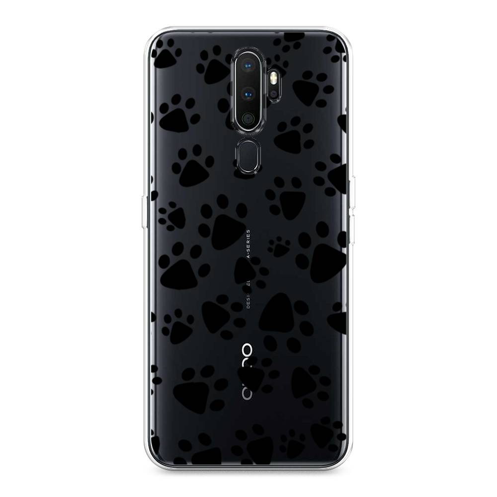 

Чехол Awog на Oppo A5/A9 2020 "Лапки черные", Разноцветный, 251950-2