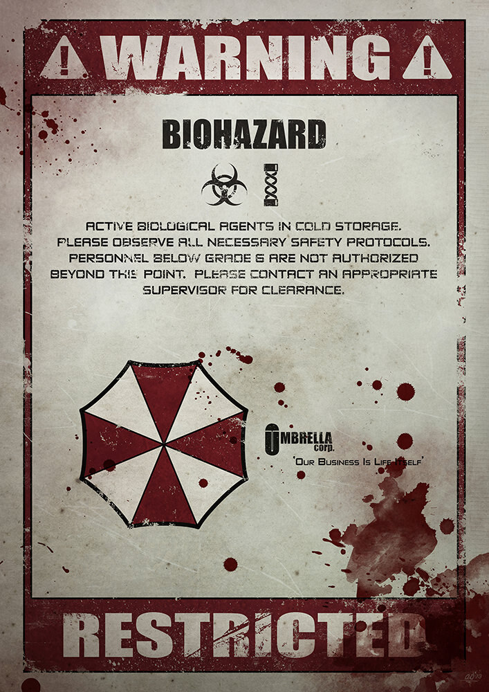 

Большой кино постер к фильму на стену Biohazard 60х90 см без рамы, AGBIOHAZARD
