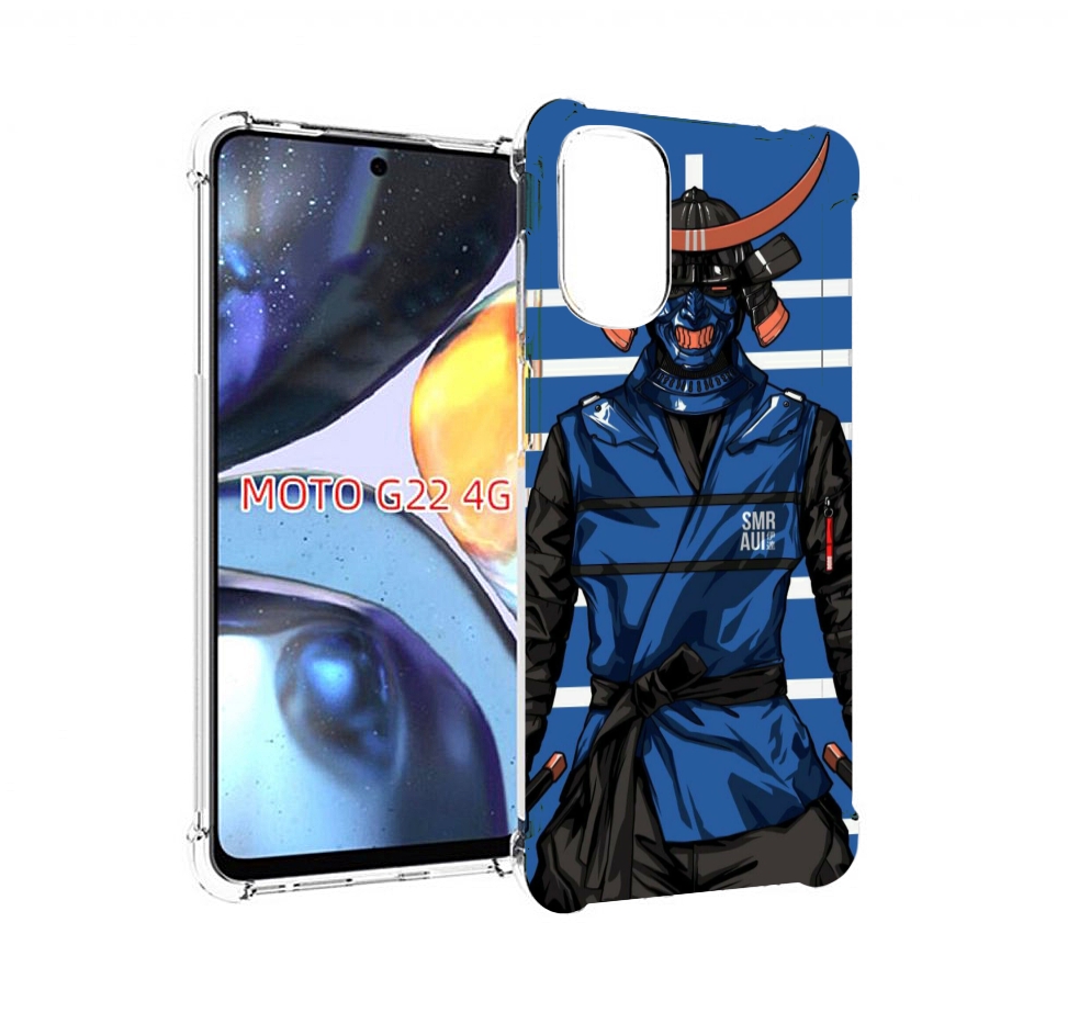 

Чехол MyPads самурай в синей форме для Motorola Moto G22 4G, Прозрачный, Tocco