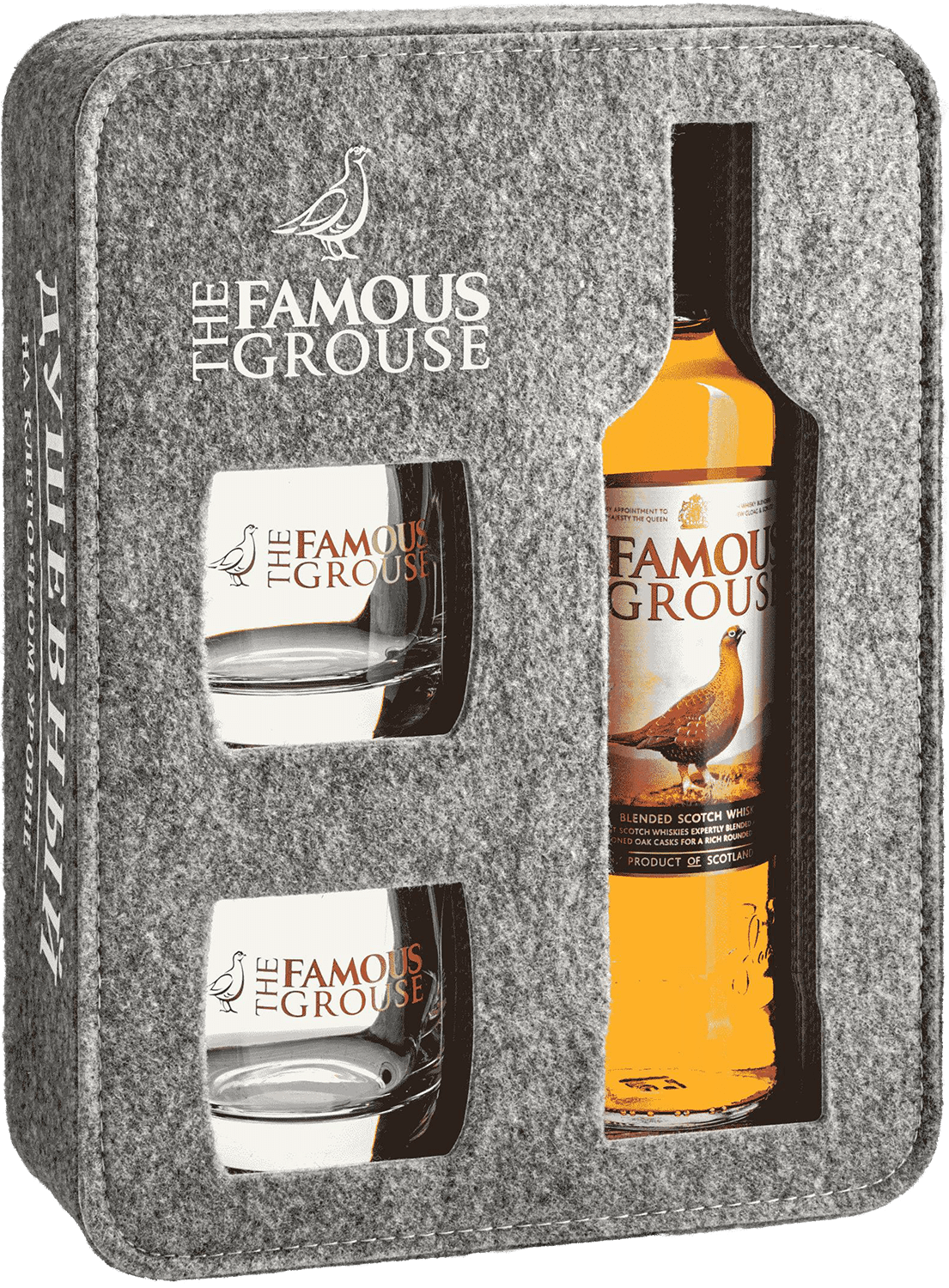 

Виски Famous Grouse 3 y.o. Blended Scotch Whisky (gift box with two glasses)