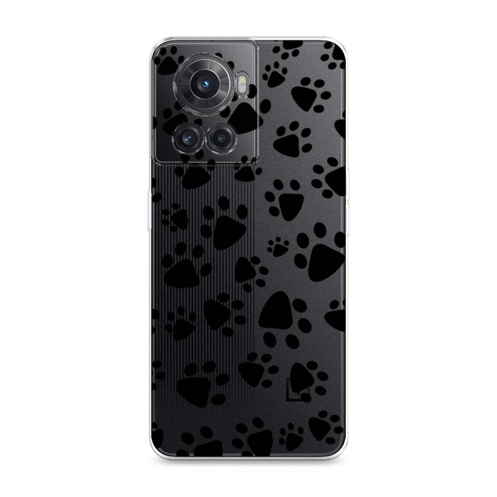 

Чехол Awog на OnePlus 10R / ВанПлас 10R "Лапки черные", Разноцветный, 152950-2