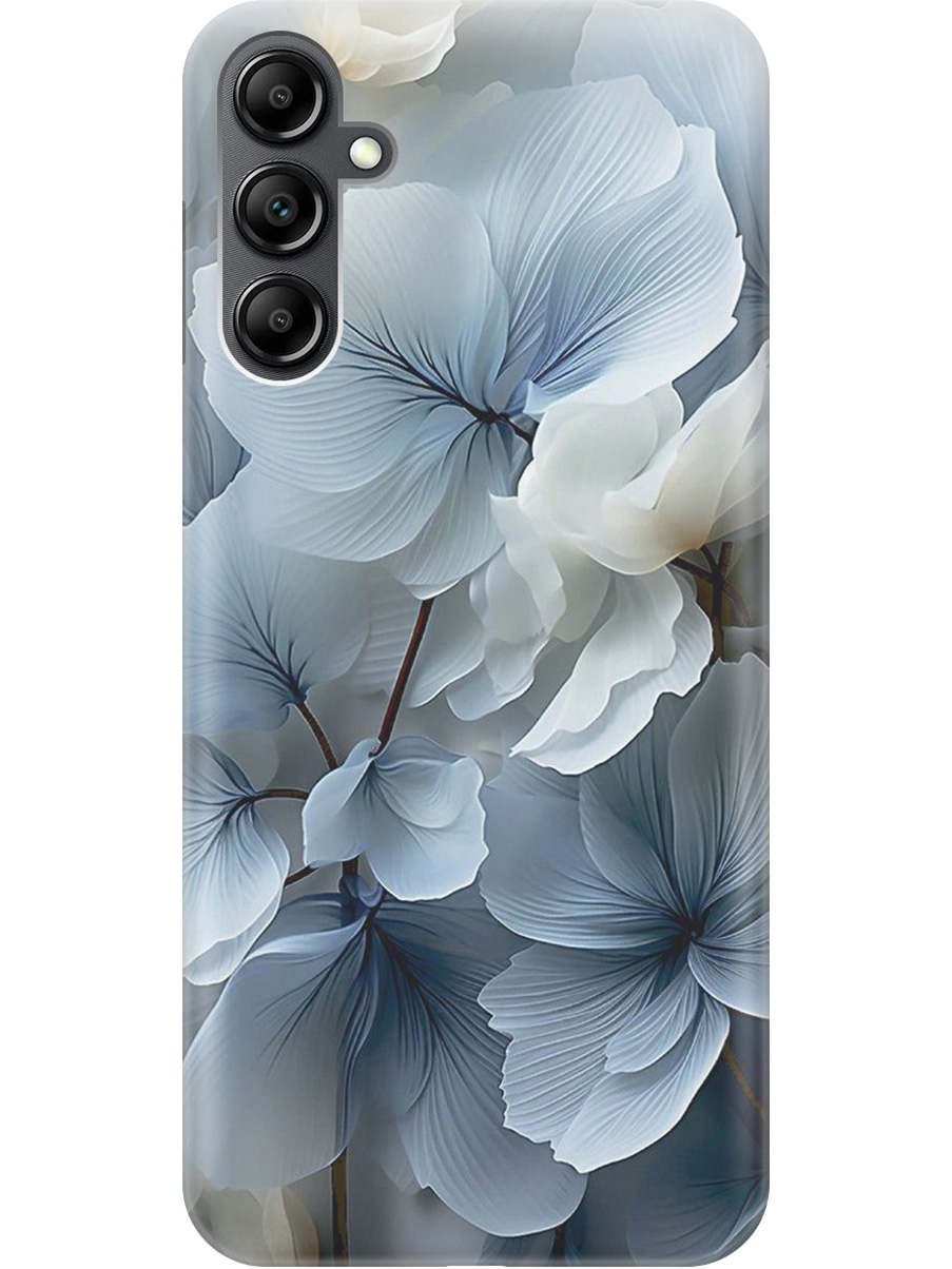 

Силиконовый чехол на Samsung Galaxy A14 с принтом "Бежево-голубые цветы", Прозрачный;бежевый;голубой, 768741422