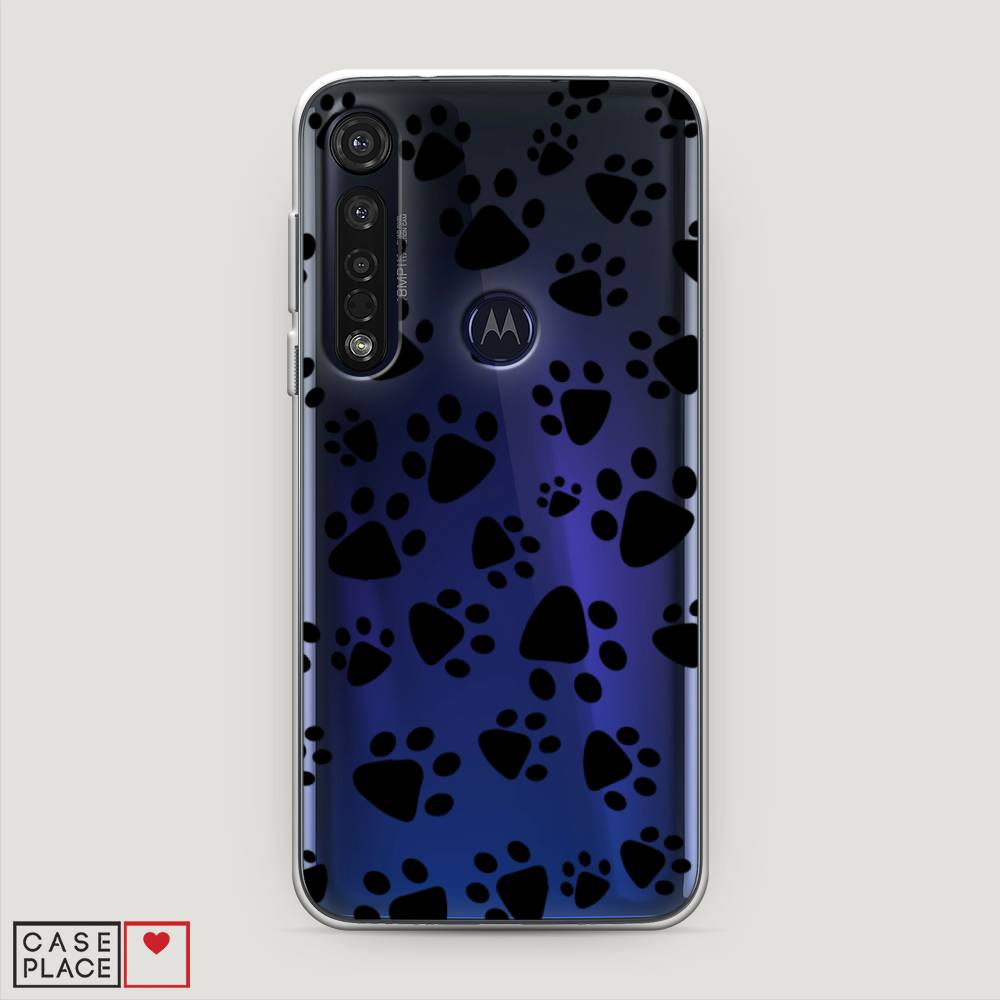 

Чехол Awog на Motorola Moto G8 Plus "Лапки черные", Разноцветный, 241450-2