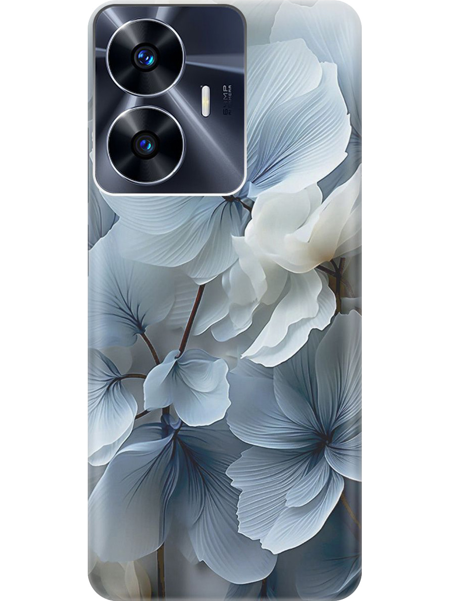 

Силиконовый чехол на Realme C55 с принтом "Бежево-голубые цветы", Прозрачный;бежевый;голубой, 768742722