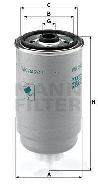 

Фильтр Топливный Mann Wk 842/11 MANN-FILTER арт. WK 842/11