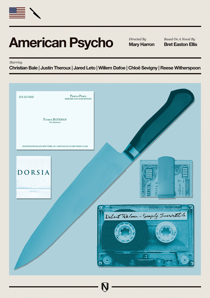 

Большой кино постер к фильму на стену American Psycho 60х90 см без рамы, MNAP