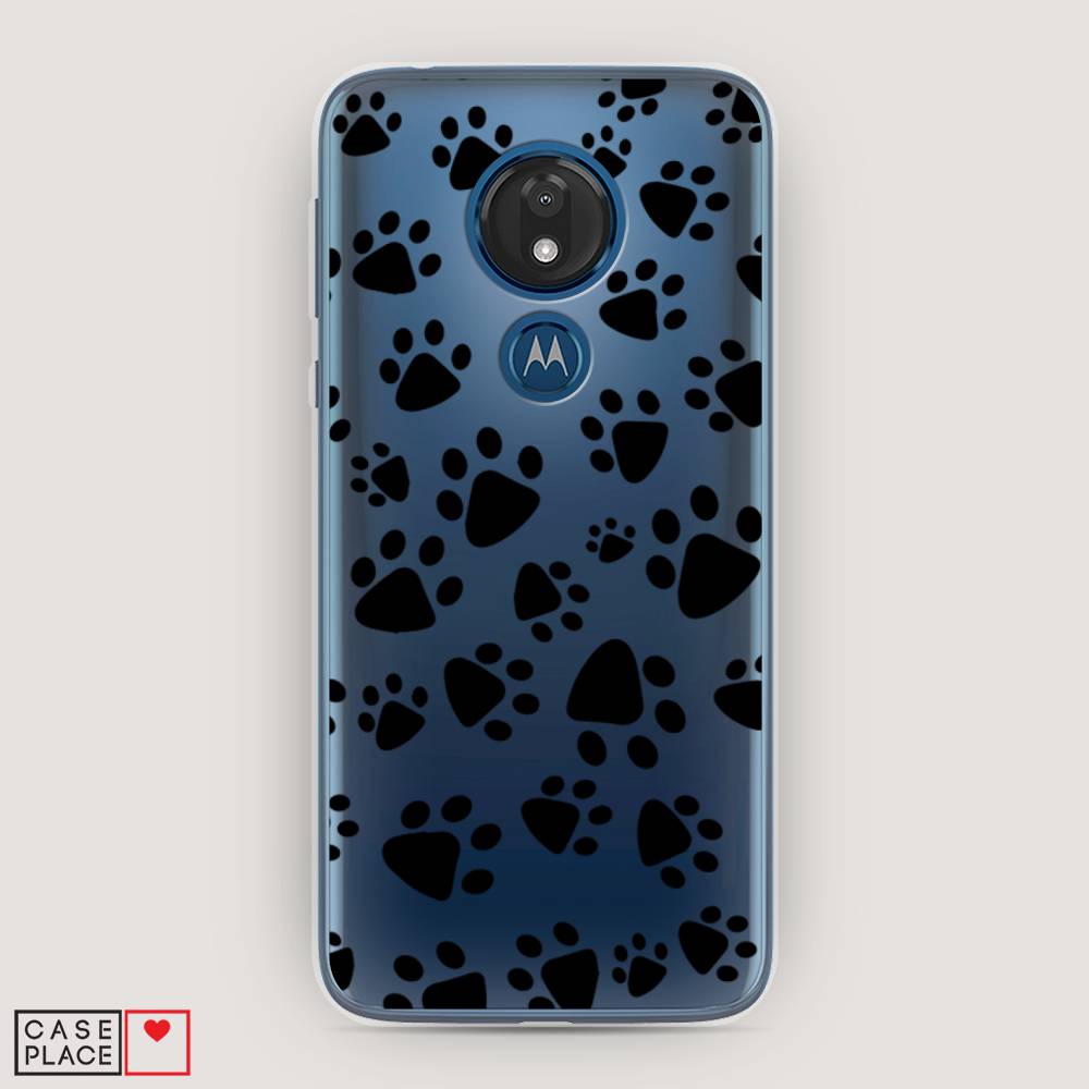 фото Силиконовый чехол "лапки черные" на motorola moto g7 awog