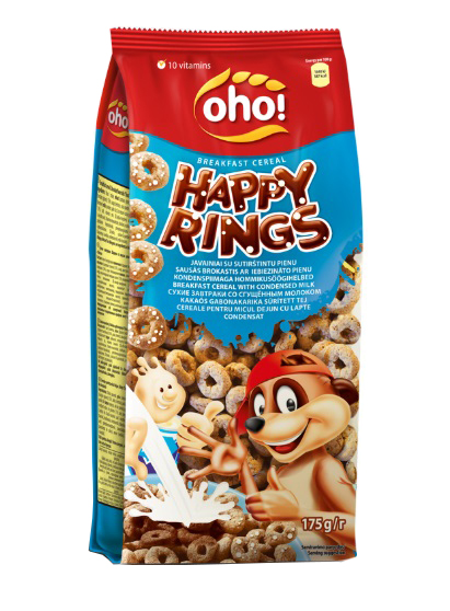 

Сухой завтрак Oho Happy rings со сгущенным молоком 175 г