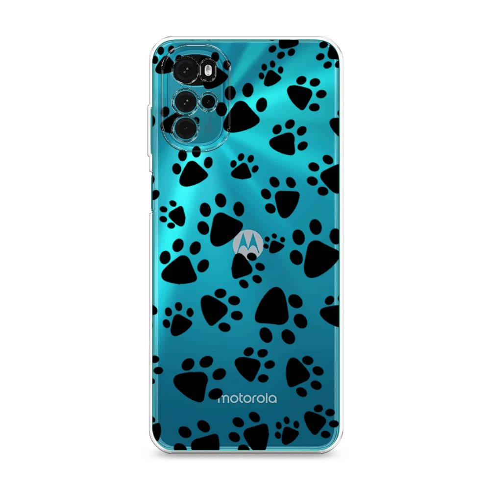 

Чехол Awog на Motorola Moto G22 "Лапки черные", Разноцветный, 243150-2