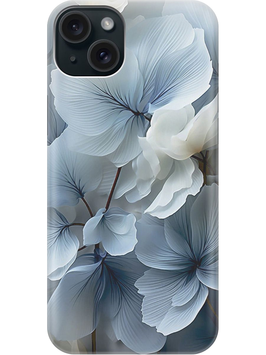 

Силиконовый чехол на Apple iPhone 15 Plus с принтом "Бежево-голубые цветы", Прозрачный;бежевый;голубой, 775147922